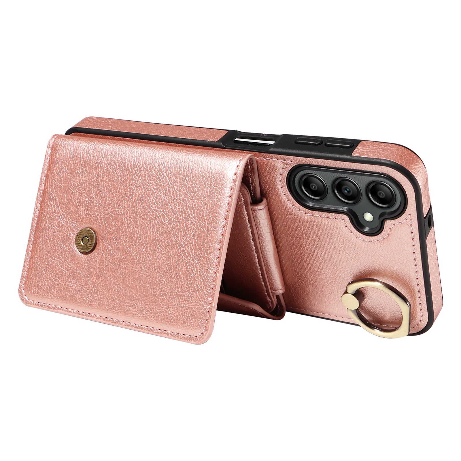 002 For Samsung Galaxy A14 4G 5G Card Bag Ring Kickstand Cover Litchi Texture Leather Coated TPU Phone Case with Shoulder Strap 002 For Samsung Galaxy A14 4G 5G Card Bag Ring Kickstand Cover Litchi Texture Leather Coated TPU Phone Case with Shoulder Strap